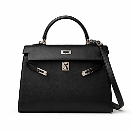 Siyah Kadın El ve Omuz Çantası – Metal Kilit Detaylı Şık Günlük Çanta